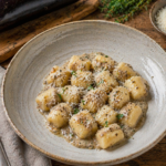 Bramborové gnocchi s omáčkou z pečeného lilku