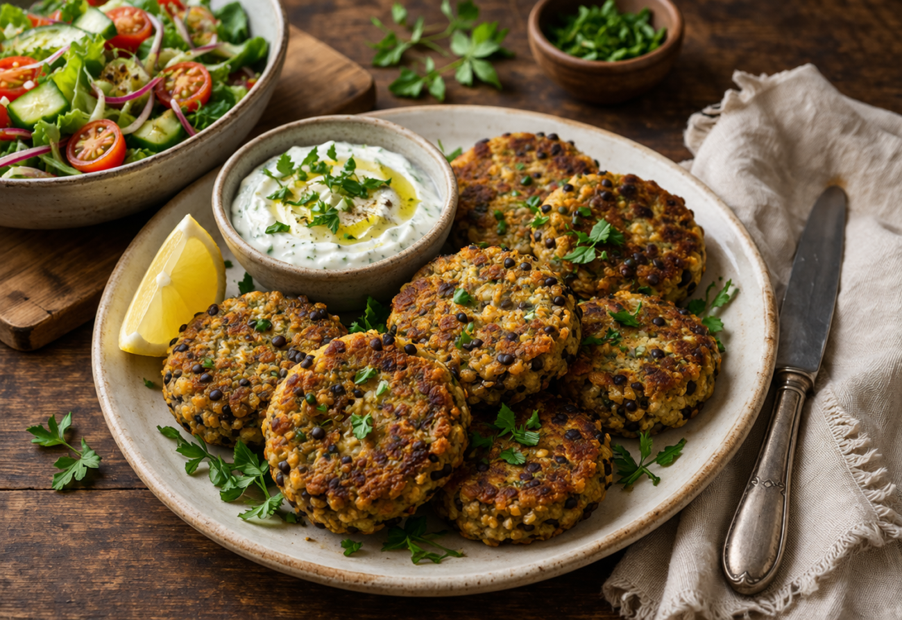 Karbanátky z tofu a černé čočky