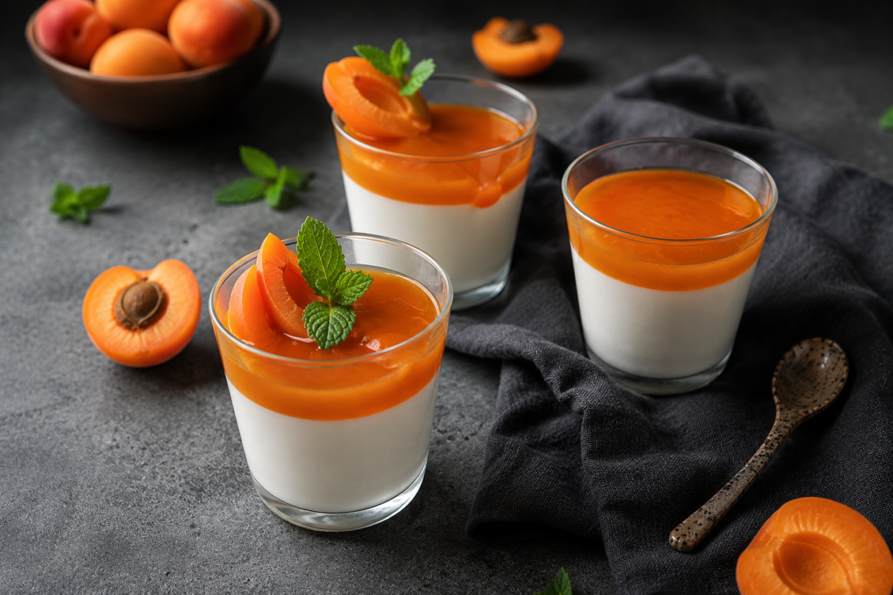 Vanilková panna cotta s meruňkami