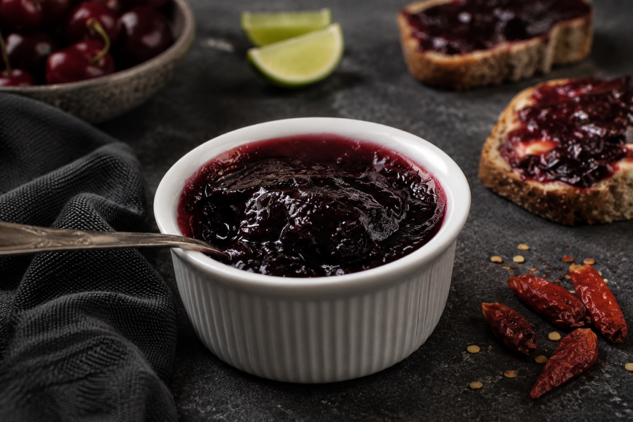 Třešňová marmeláda s limetou a chilli