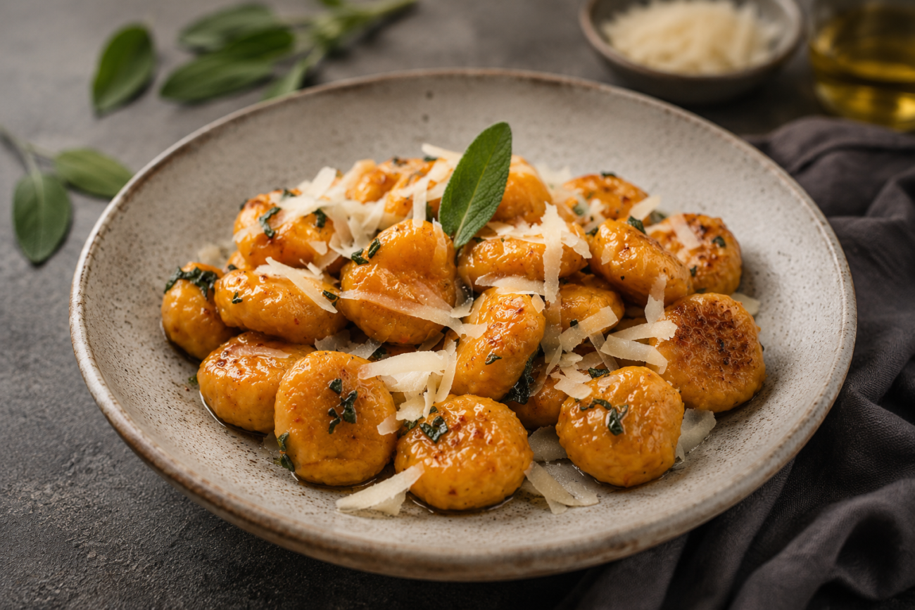 Dýňové gnocchi se šalvějí