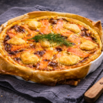 Lososový koláč s cuketou a mascarpone