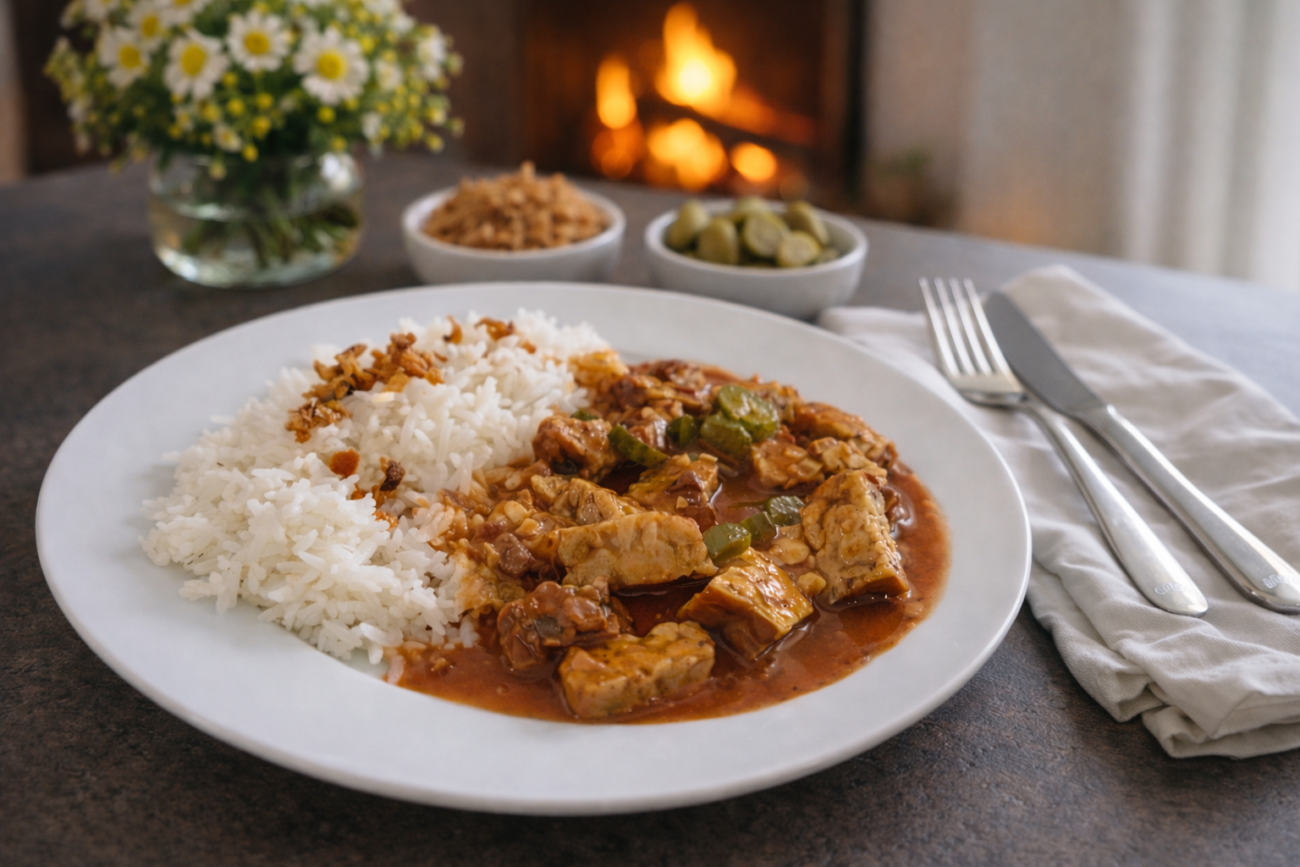 Vegetariánská znojemská z uzeného tempehu