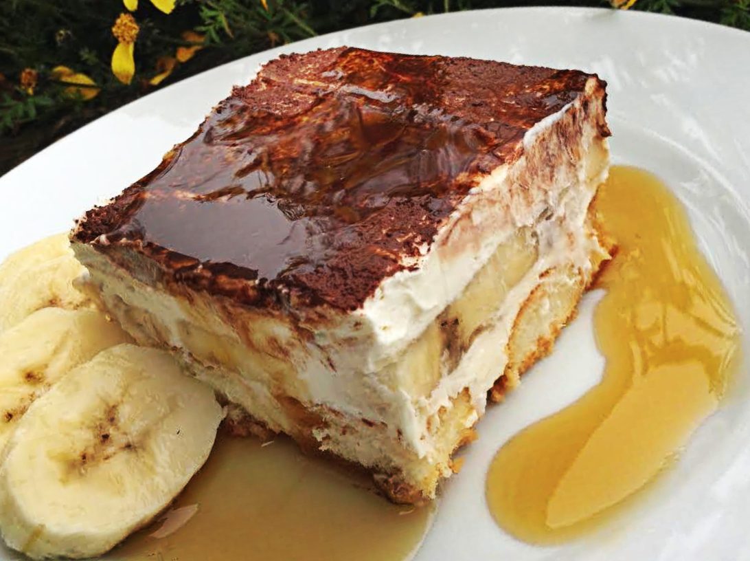Banánový dezert s mascarpone a javorovým sirupem