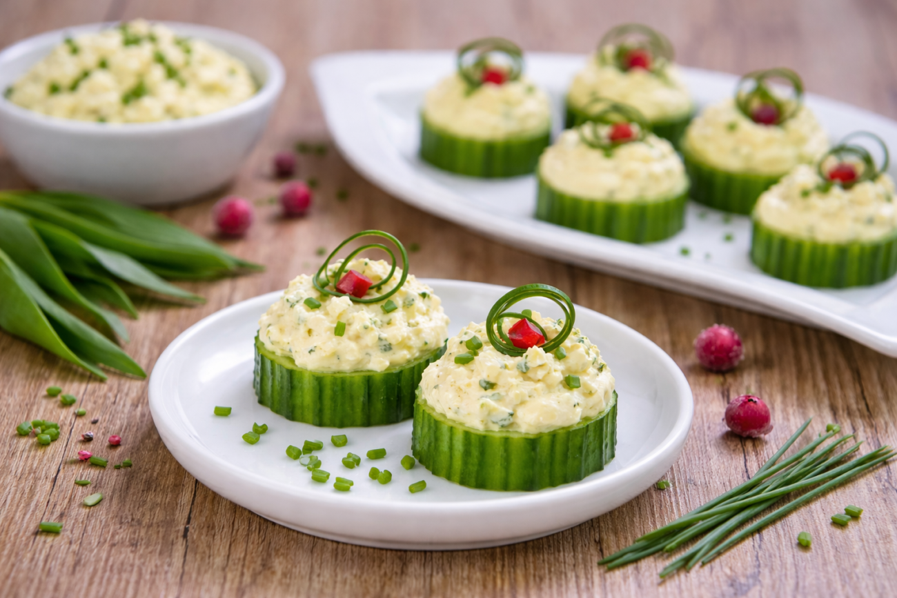 Okurkové kanapky s vajíčkovou pomazánkou