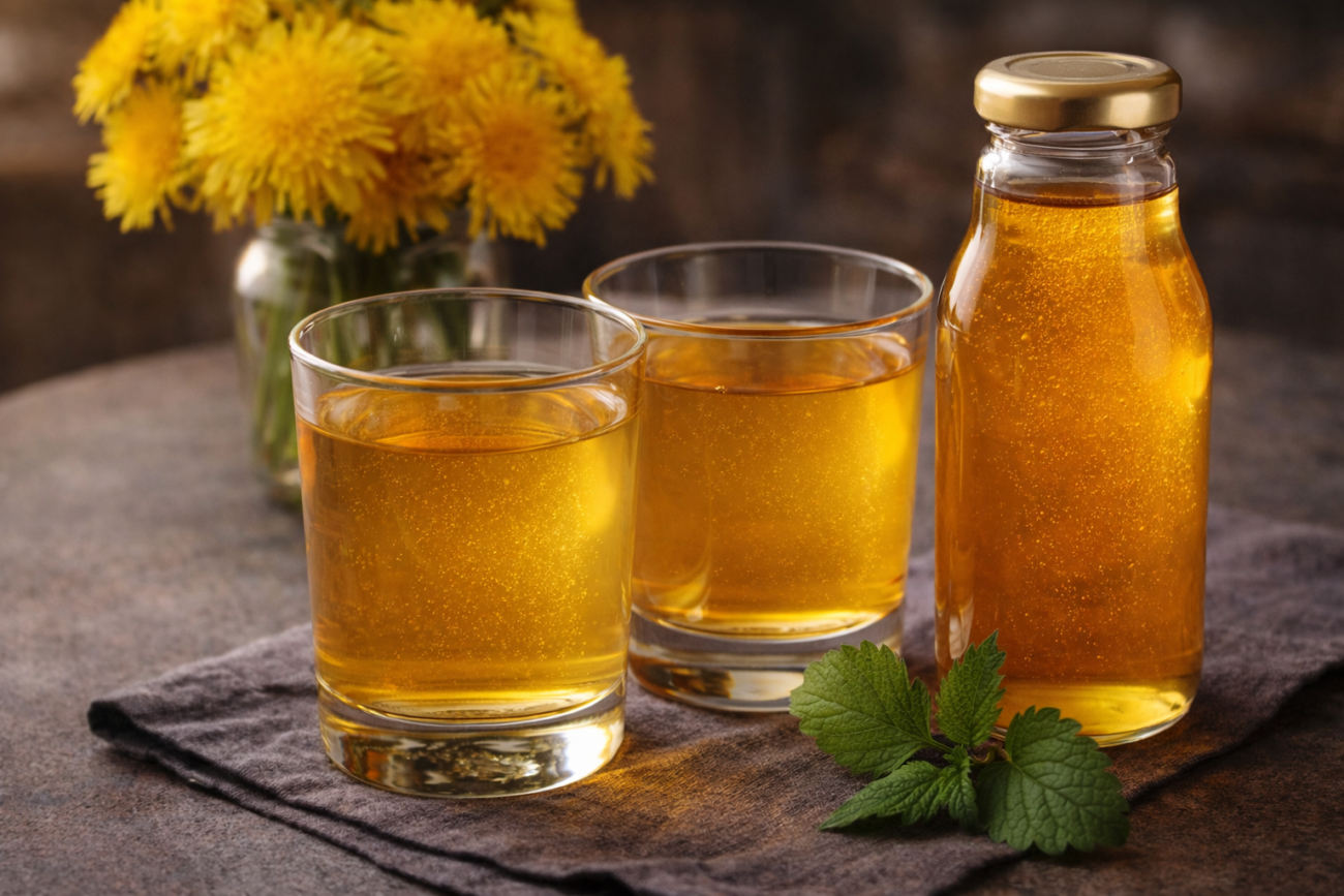 Pampeliško-meduňkový sirup