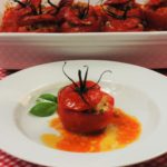 Rajčata zapečená s mletým masem a mascarpone