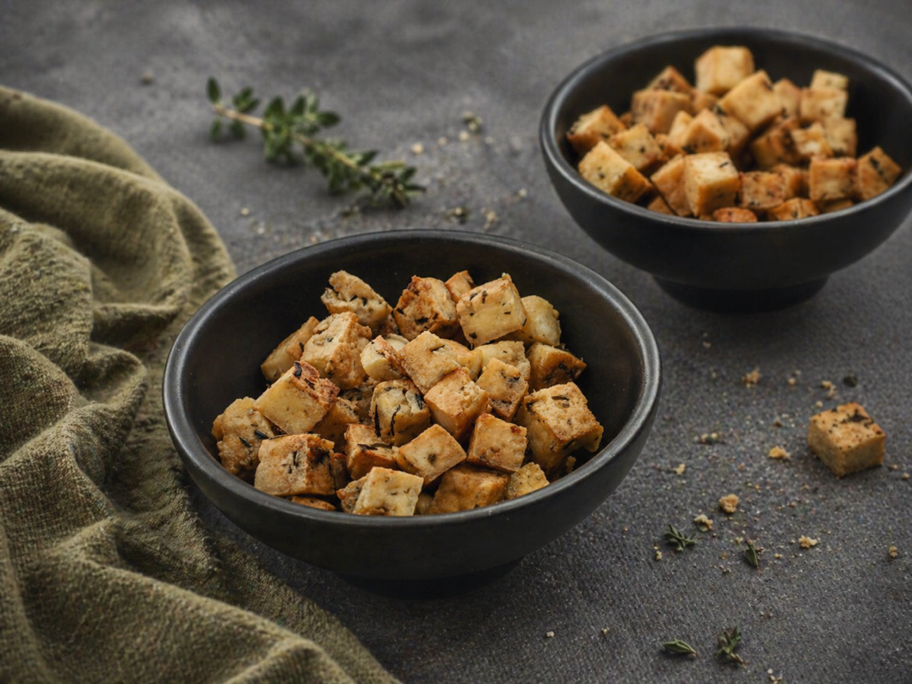 Krutony do polévky z tofu