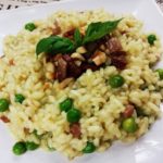 Krémové risotto s hráškem a pancettou