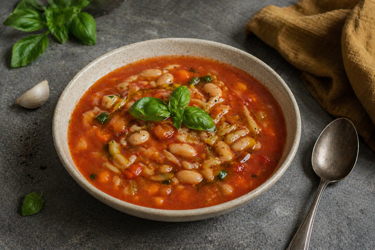 Minestrone s bílými fazolemi