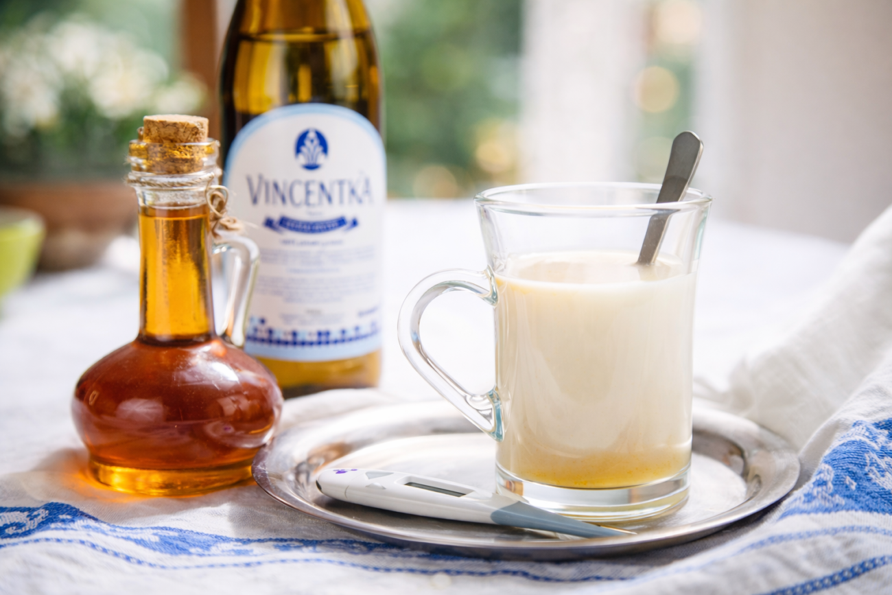 Vincentka s mlékem a medem