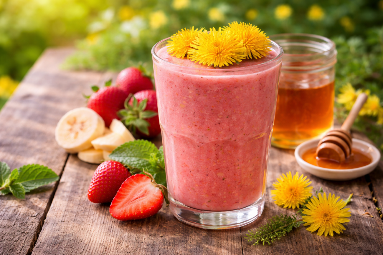 Ovocné smoothie s pampeliškami
