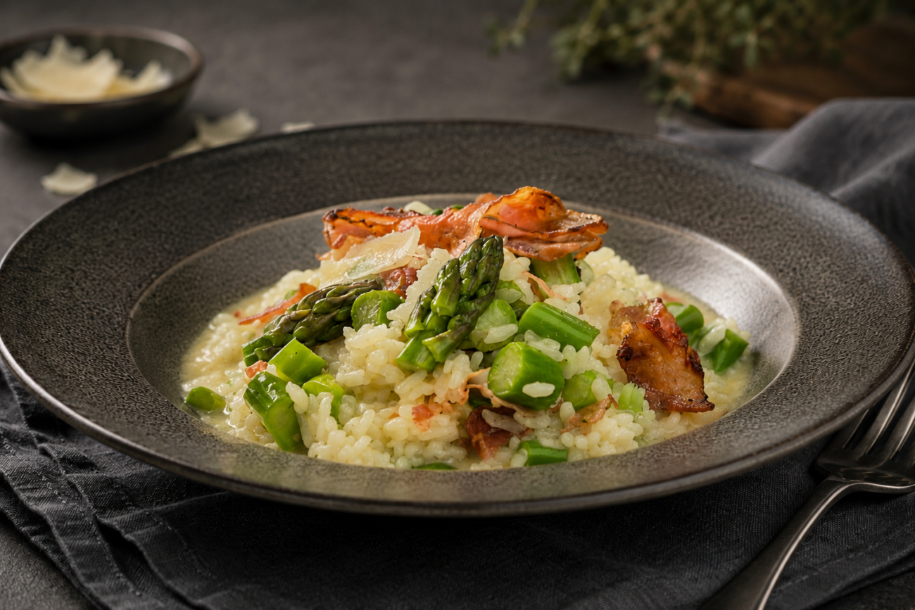 Chřestové risotto s pancettou