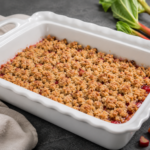 Crumble koláč s rebarborou