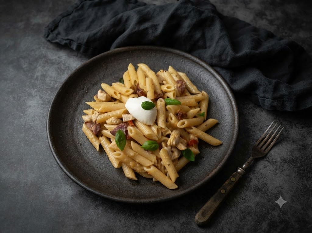 Penne s mascarpone a kuřetem
