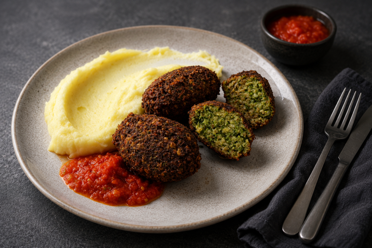 Brokolicové krokety s bramborovou kaší