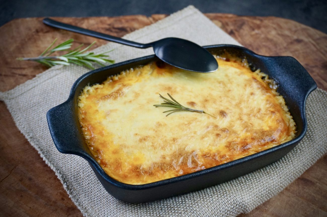 Ragú z mletého masa zapečené s bramborovým pyré