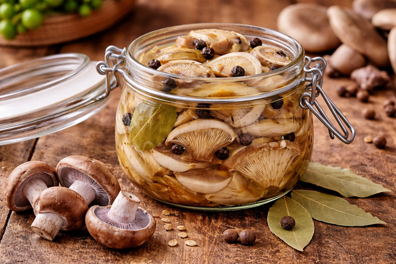 Nakládané čirůvky – houbové zavináče