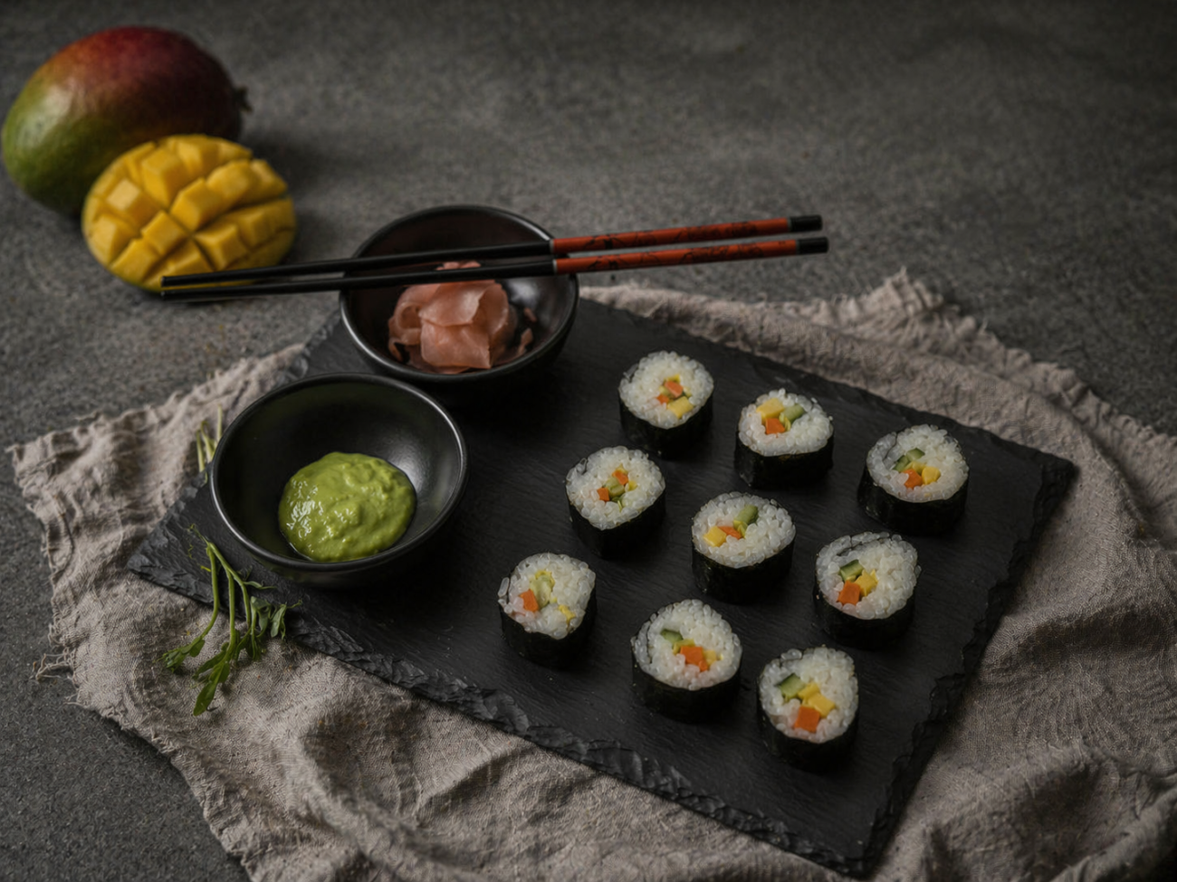 Sushi s mangem