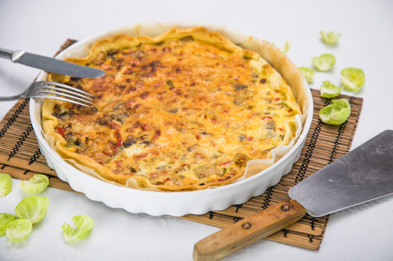 Quiche se žampióny a růžičkovou kapustou