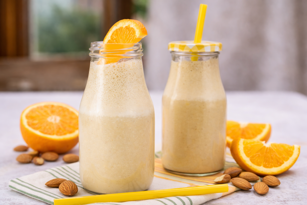 Pomerančové smoothie z mandlového mléka