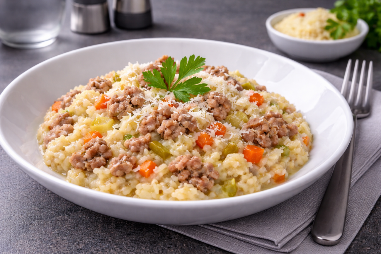 Italské risotto se salsicciou