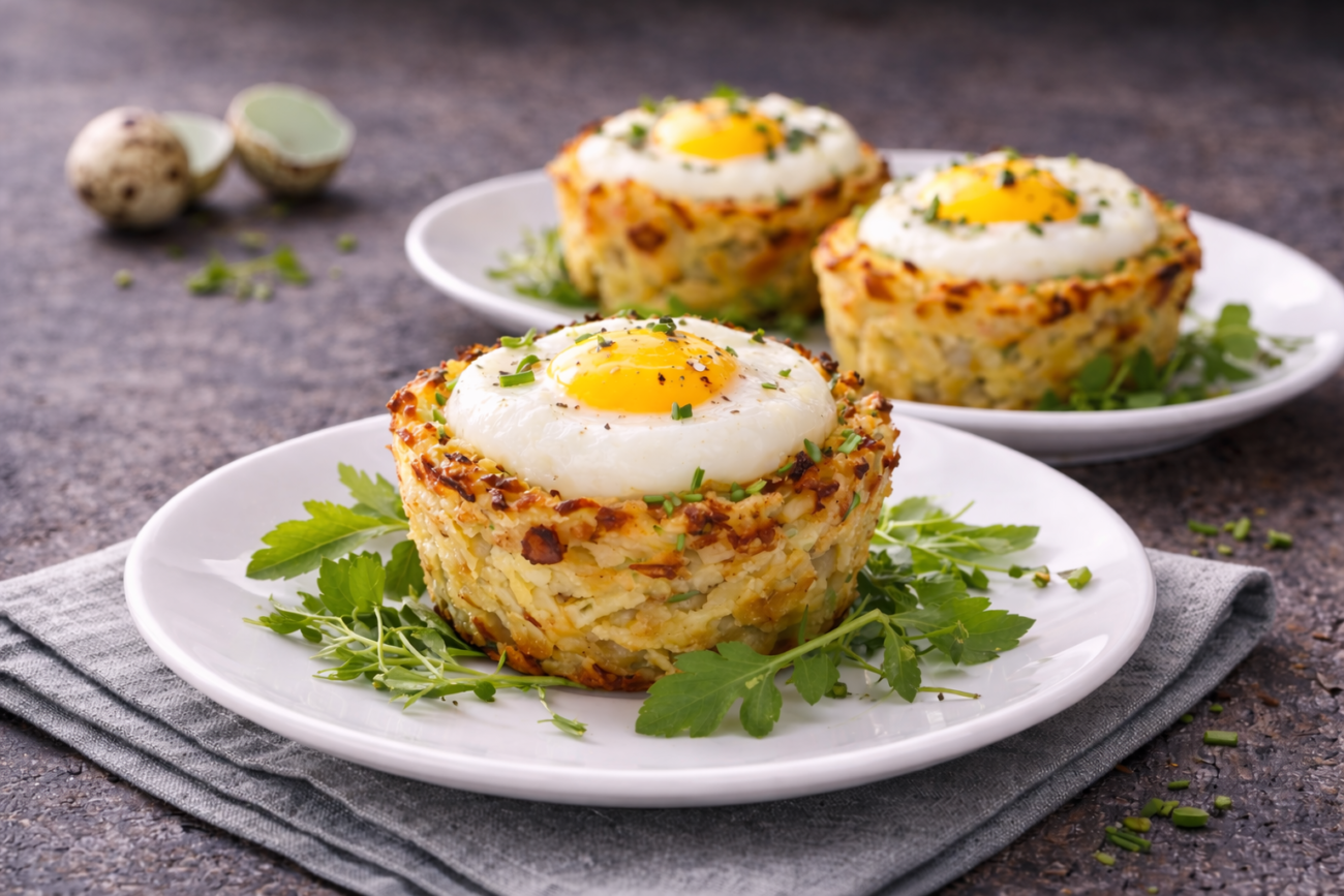 Bramborové muffiny s křepelčími vejci