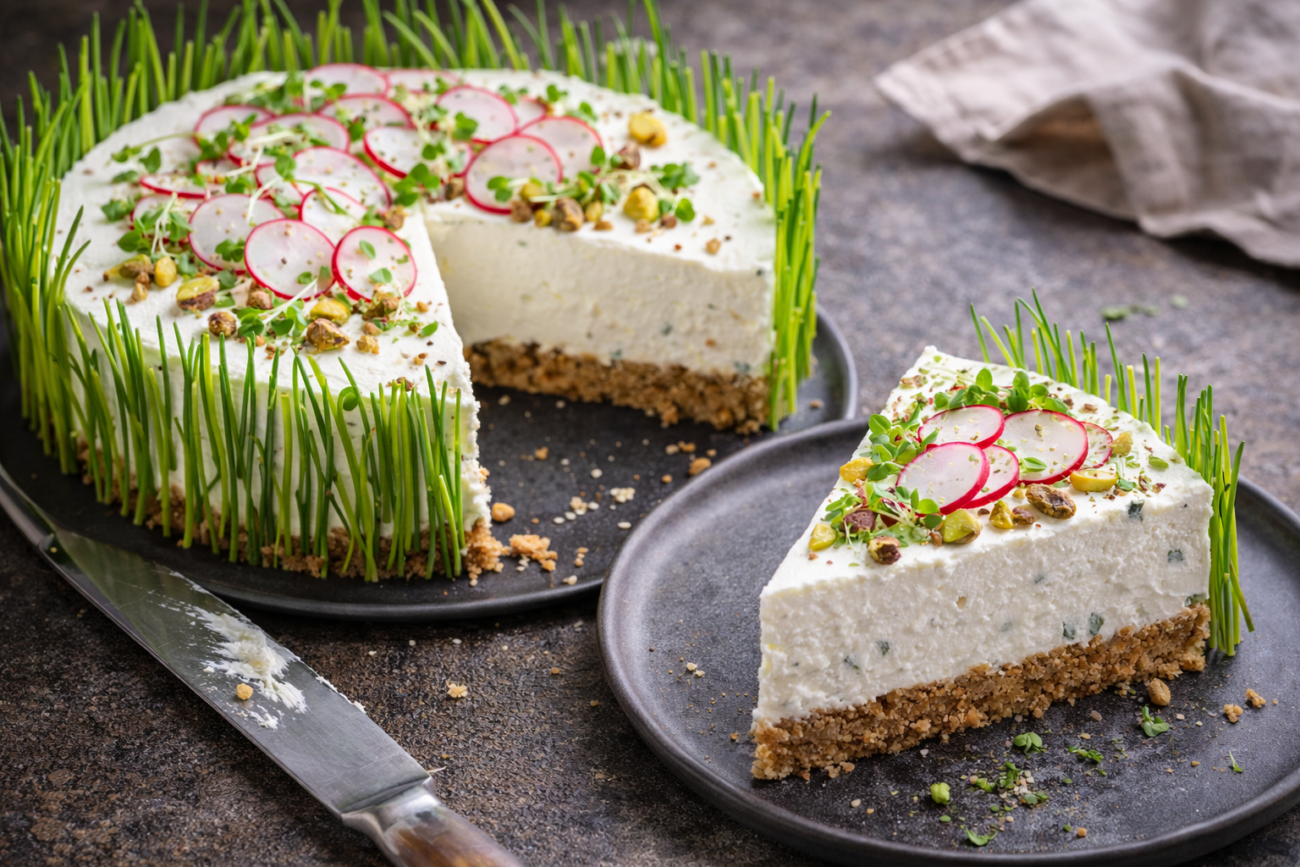 Slaný jarní cheesecake