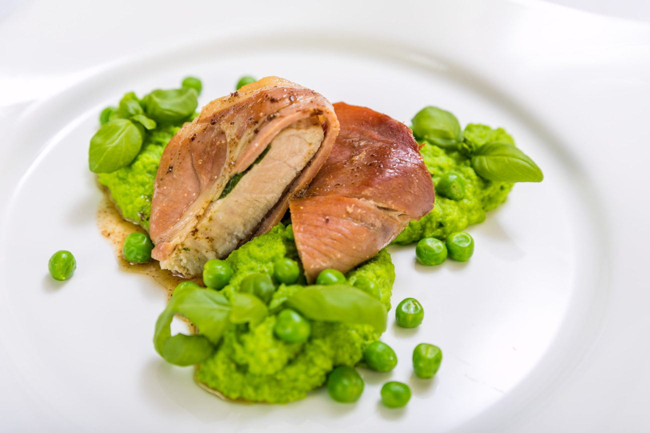 Saltimbocca s hráškovým pyré