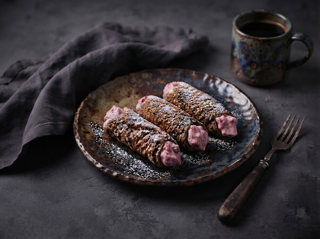 Sicilské cannoli s jahodovým krémem