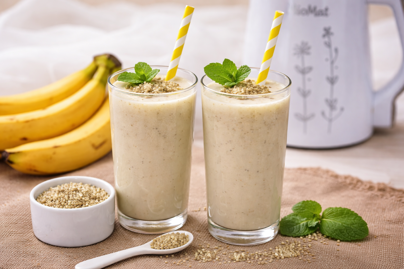 Konopné mléko s banánem