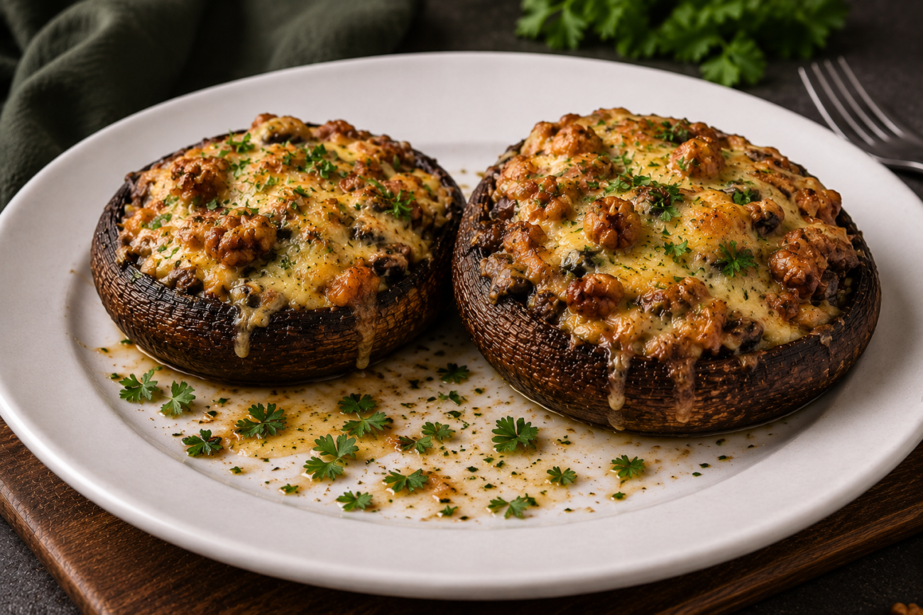 Zapečené žampióny portobello