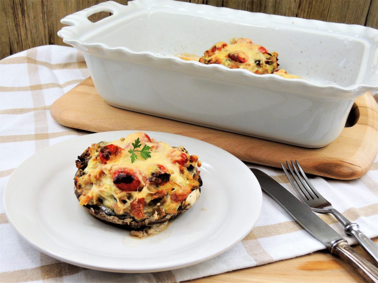 Zapečené žampióny portobello