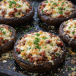 Zapečené portobello s pancettou a gorgonzolou