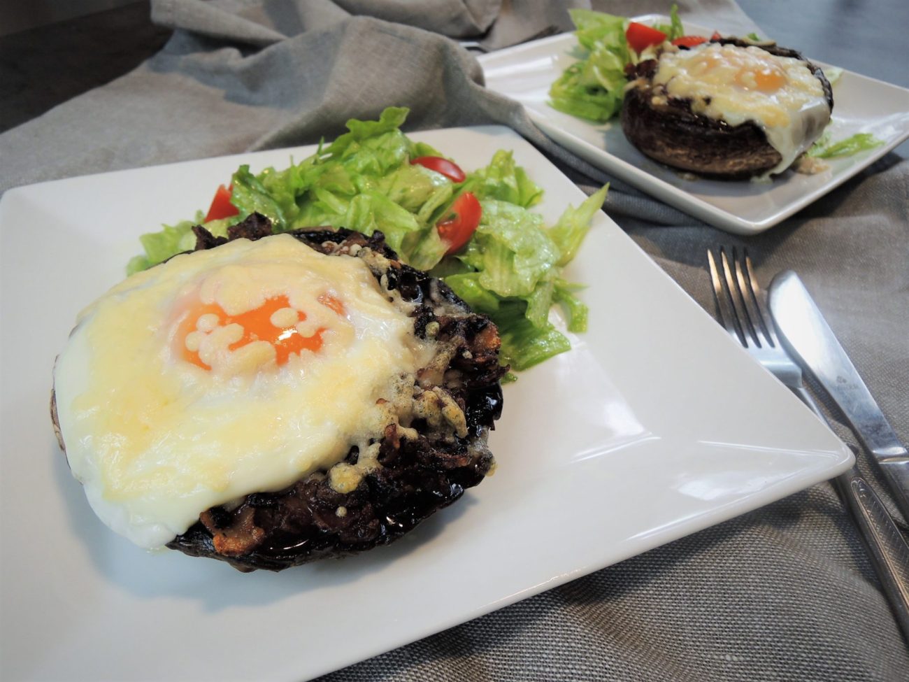 Zapečené portobello s pancettou a gorgonzolou