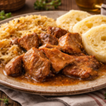 Vepřové výpečky se zelím a houskovým knedlíkem