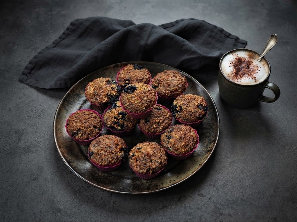 Borůvkové muffiny z ovesných vloček