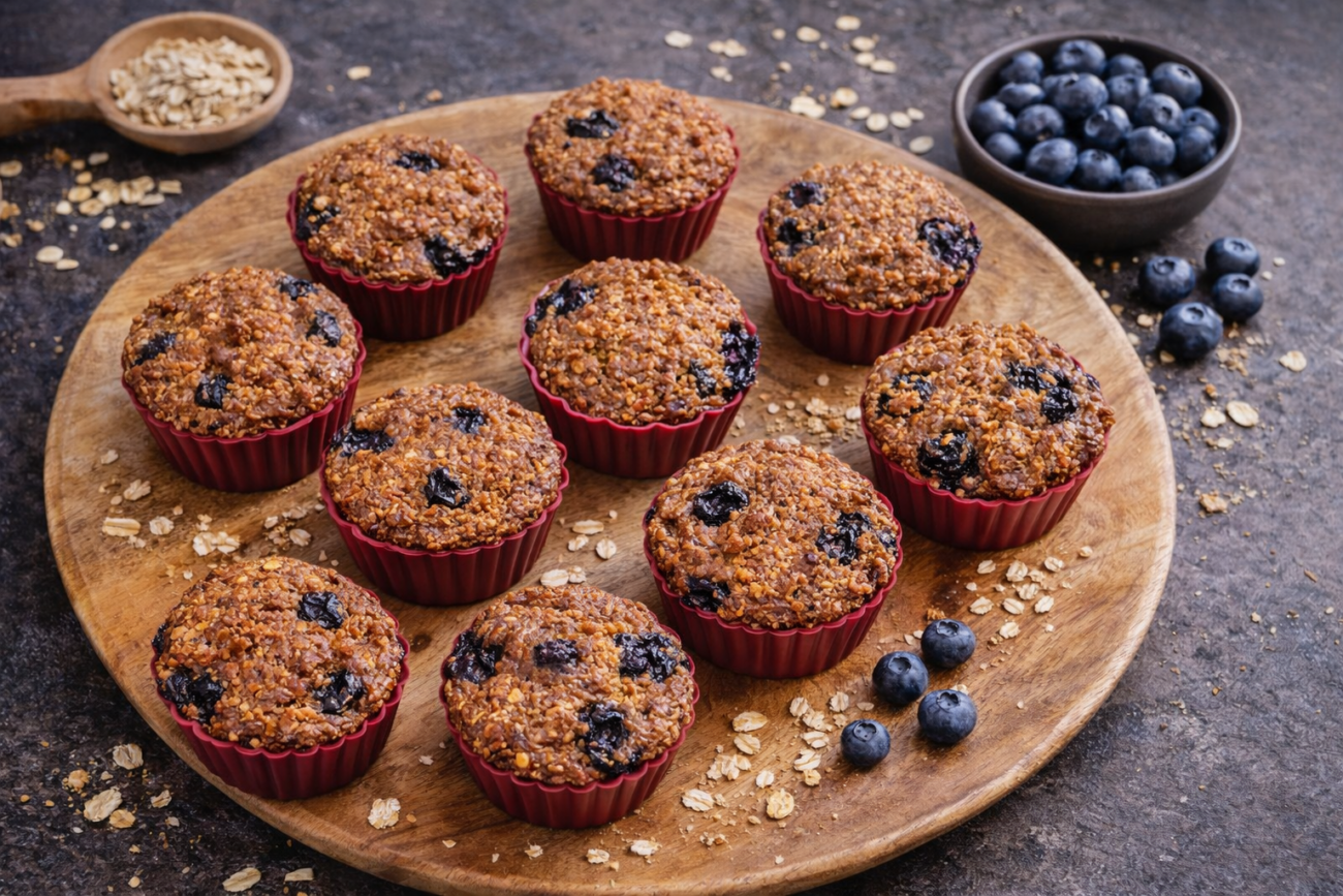 Borůvkové muffiny z ovesných vloček