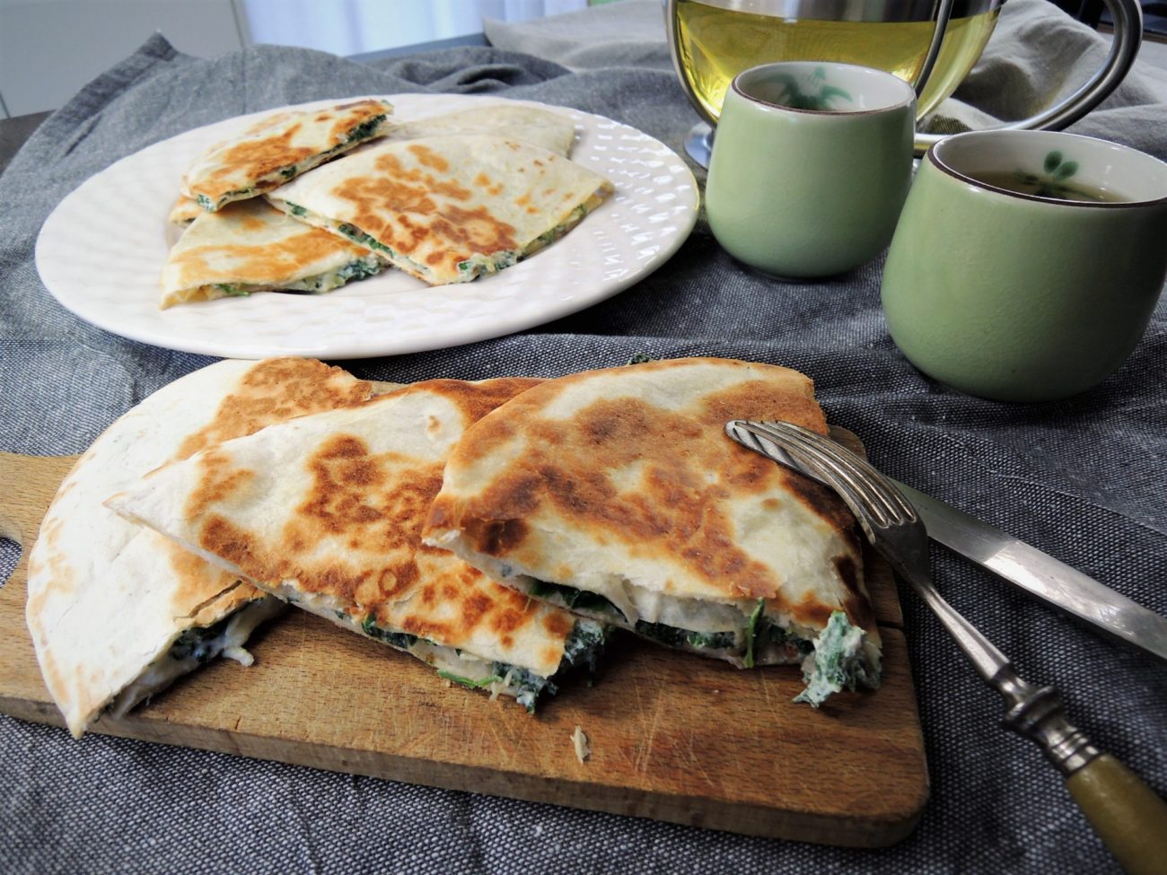 Quesadilla s kopřivovou náplní