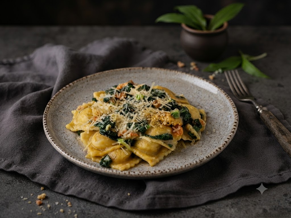 Ravioly s medvědím česnekem