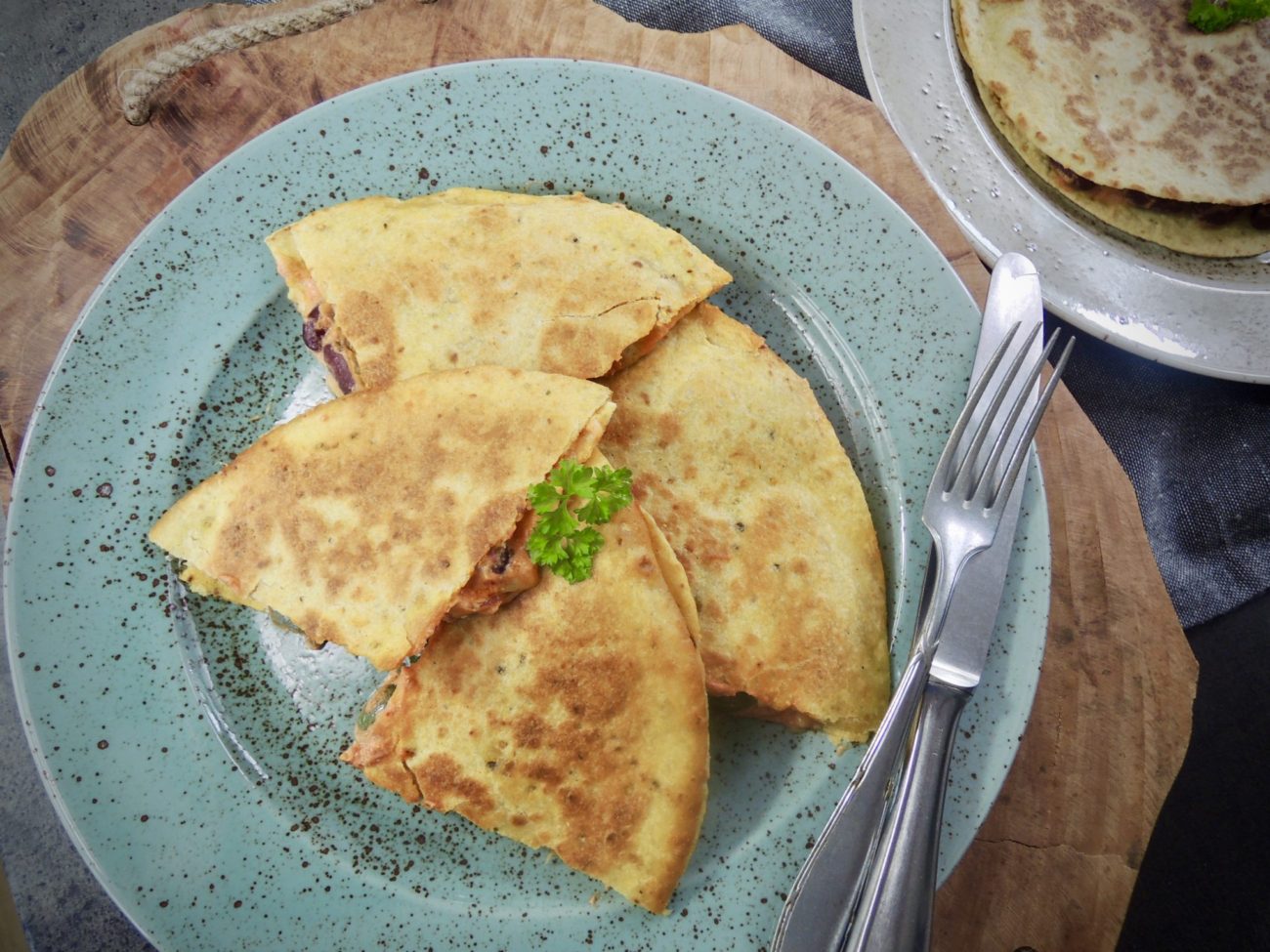 Quesadilla s fazolemi a paprikou