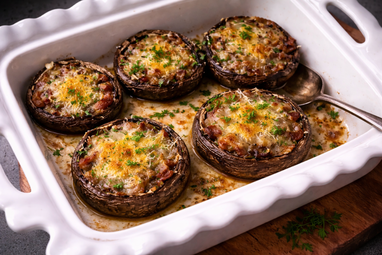 Zapečené žampióny Portobello