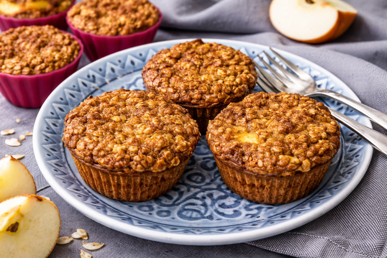 Jablečné muffiny z ovesných vloček