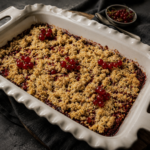 Crumble řezy s tvarohem a rybízem