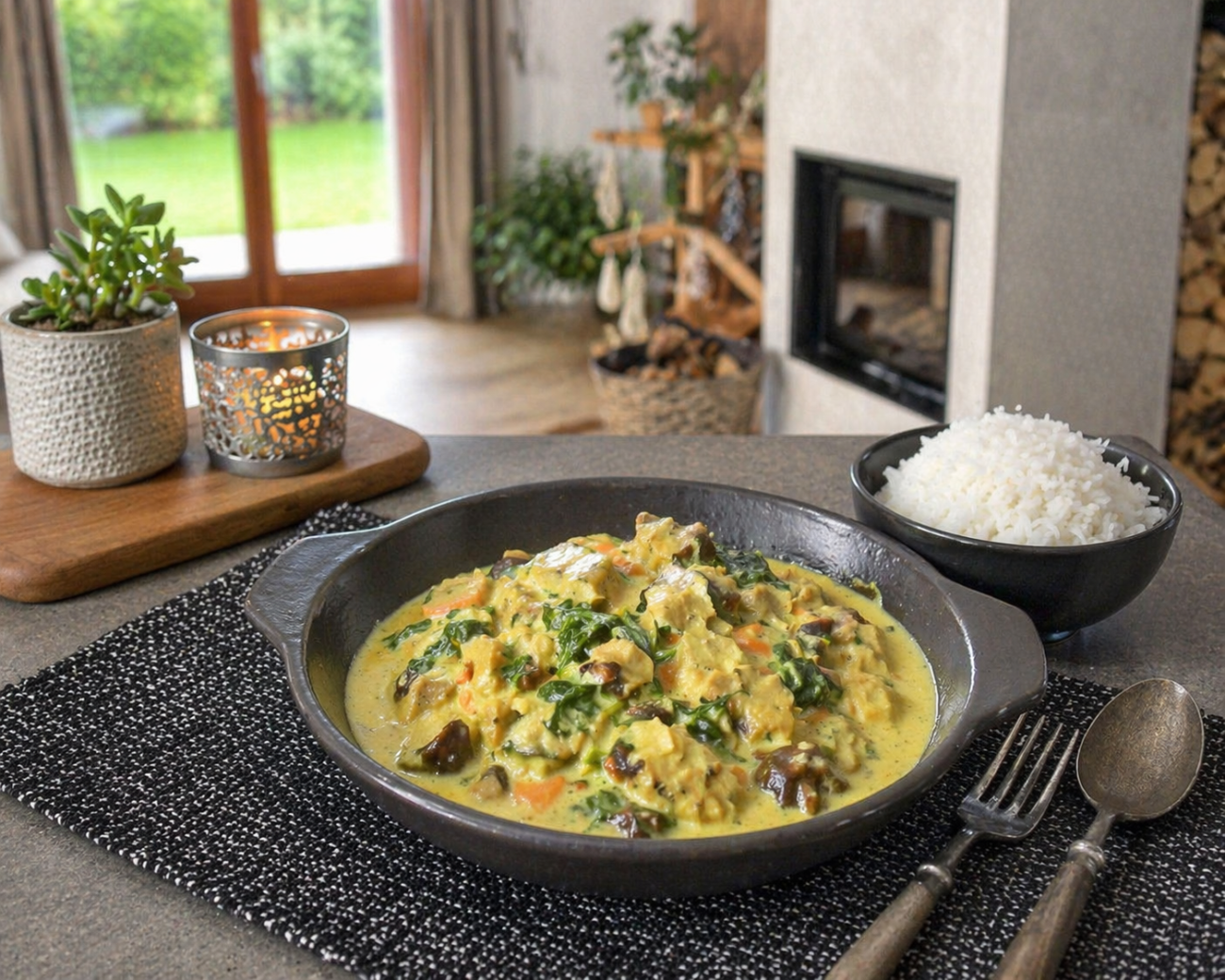 Vegetariánské kari s hlívou