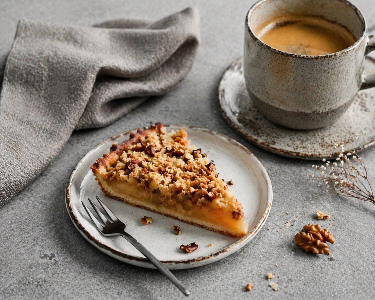 Křehký koláč ze špaldové mouky s jablky