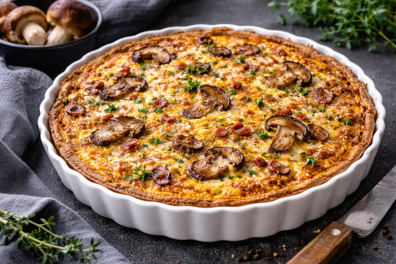 Houbový quiche