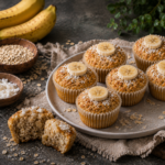 Tvarohové muffiny z ovesných vloček s banánem a kokosem
