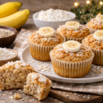 Tvarohové muffiny z ovesných vloček s banánem a kokosem