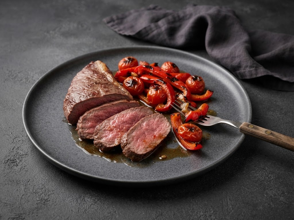 Steak Maminha s restovanou zeleninou
